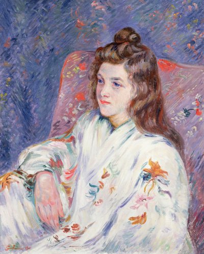 Retrato de Mlle. Guillaumin en un kimono, 1901 de Jean Baptiste Armand Guillaumin